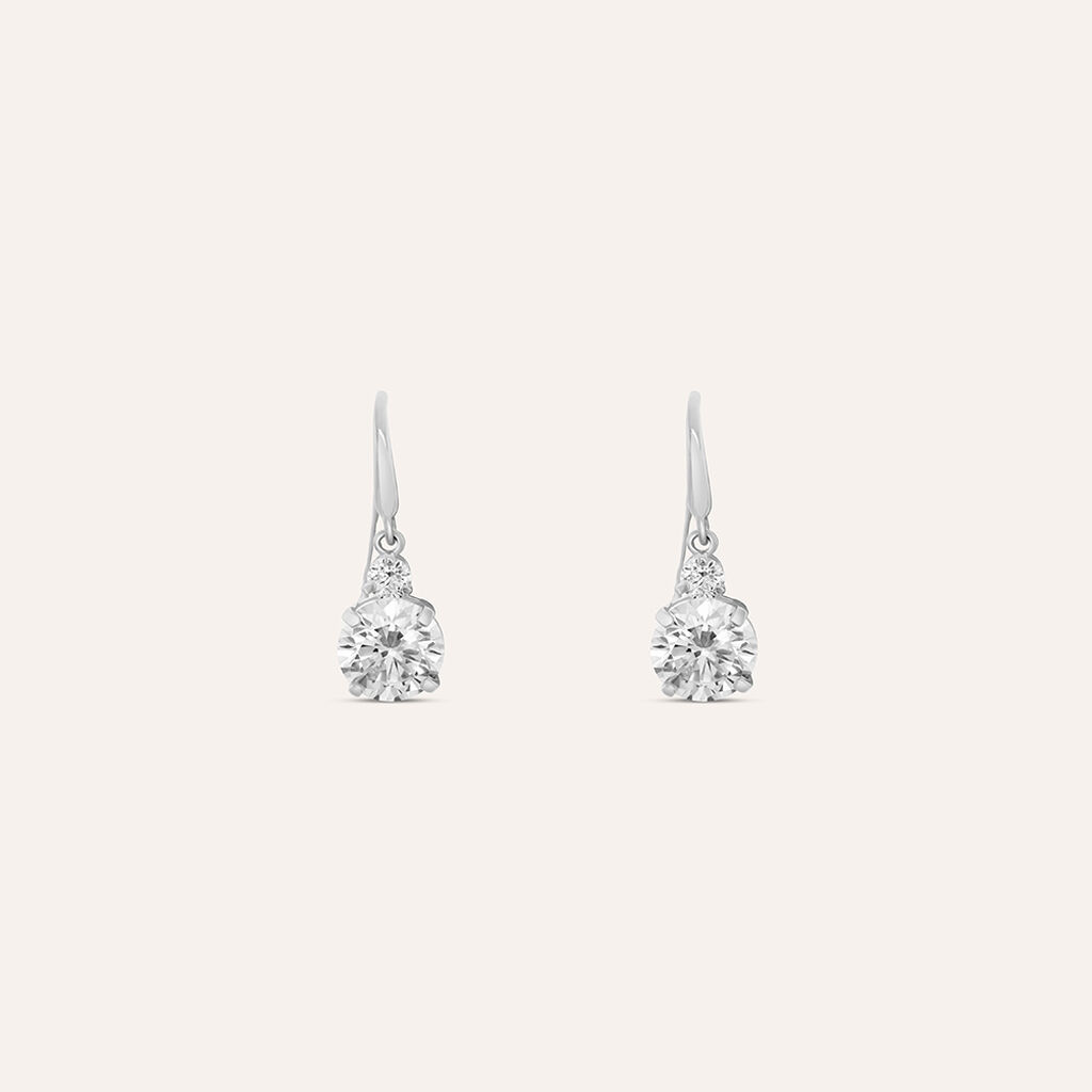 Orecchini Lobo Punto Luce Claire Oro Bianco Cubic Zirconia - Orecchini a Lobo Donna | Stroili