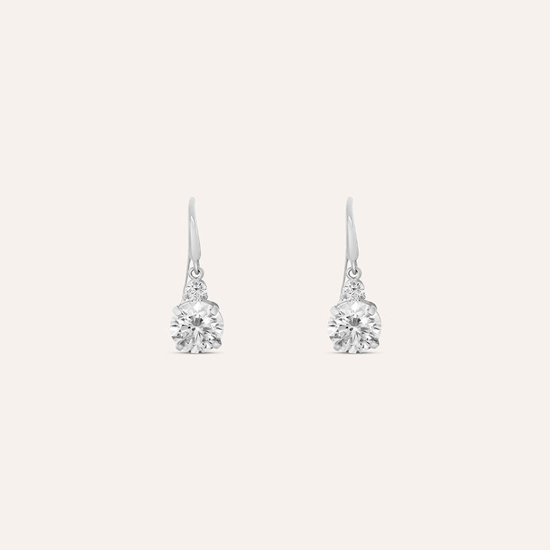 Orecchini Lobo Punto Luce Claire Oro Bianco Cubic Zirconia - Orecchini a Lobo Donna | Stroili