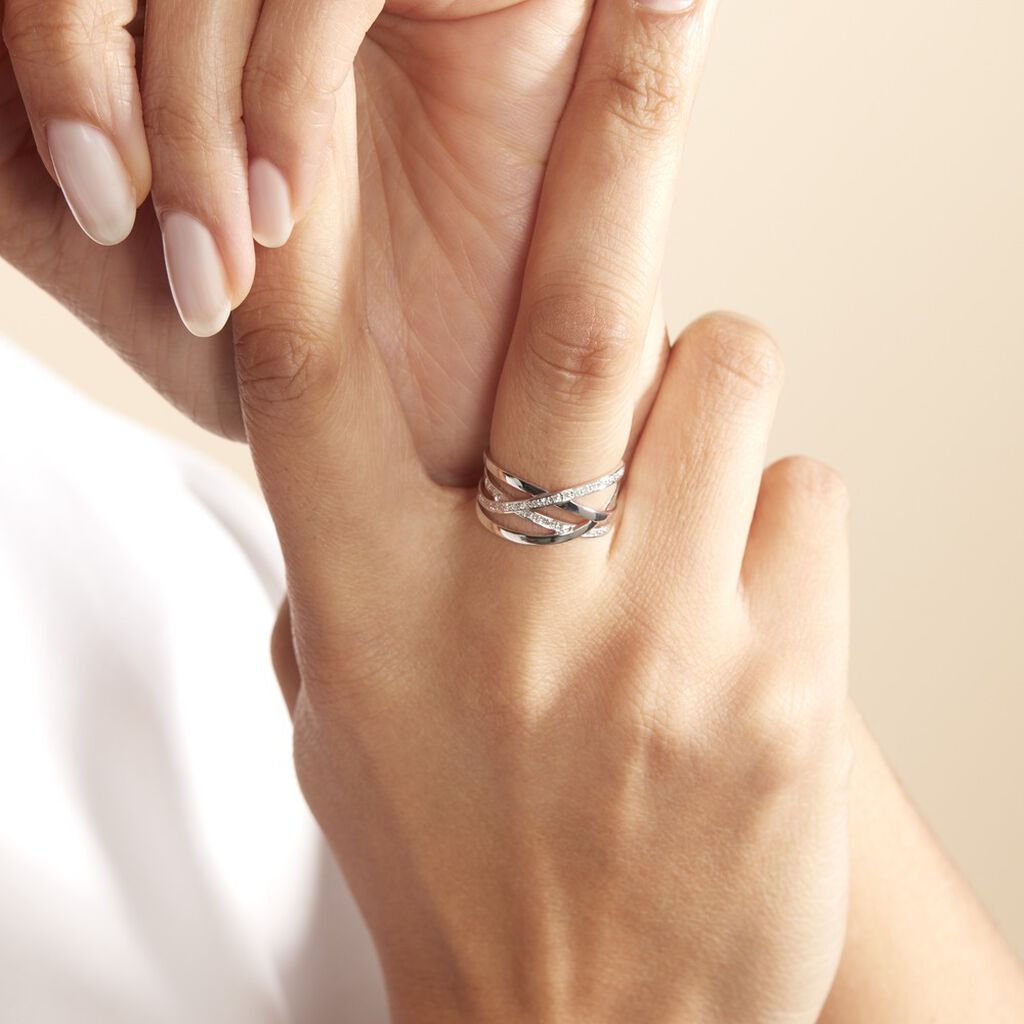 Anello Fascia Sophia Oro Bianco Diamante - Anelli con Pietre Donna | Stroili