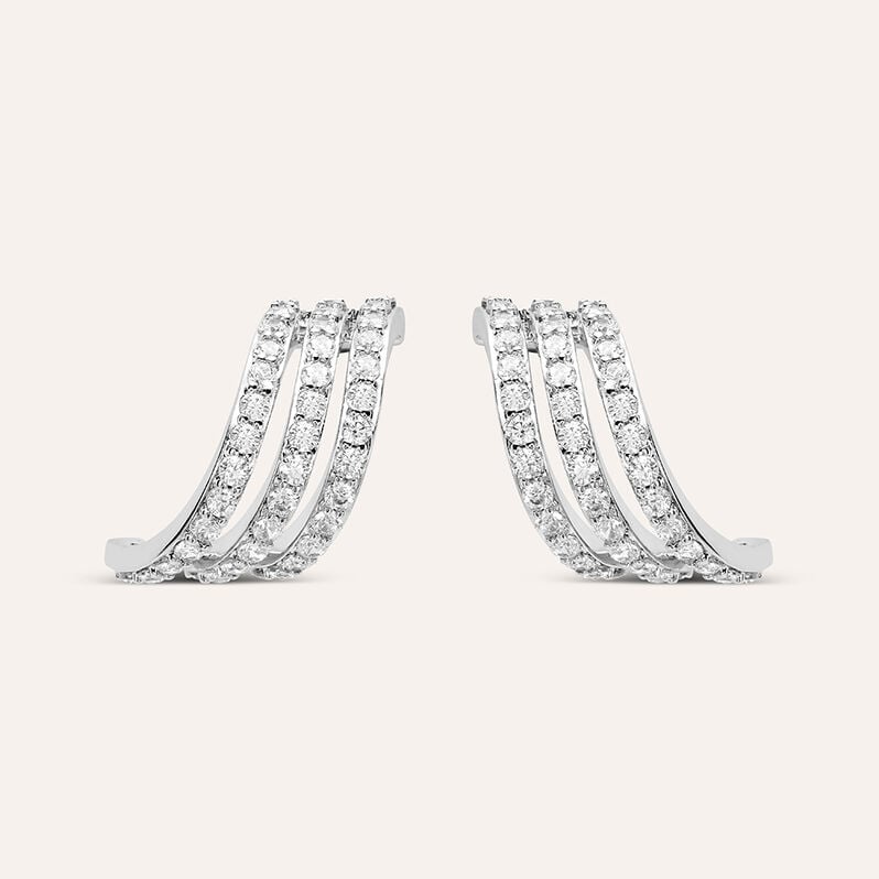 Orecchini A Cerchio Silver Shine Argento Rodiato Cubic Zirconia - Orecchini a Cerchio Donna | Stroili