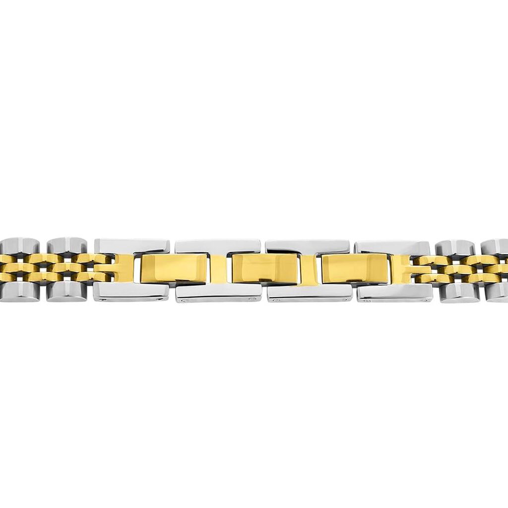 Bracciale Catena Man Code Acciaio Bicolore Dorato / Bianco - Bracciali Uomo | Stroili