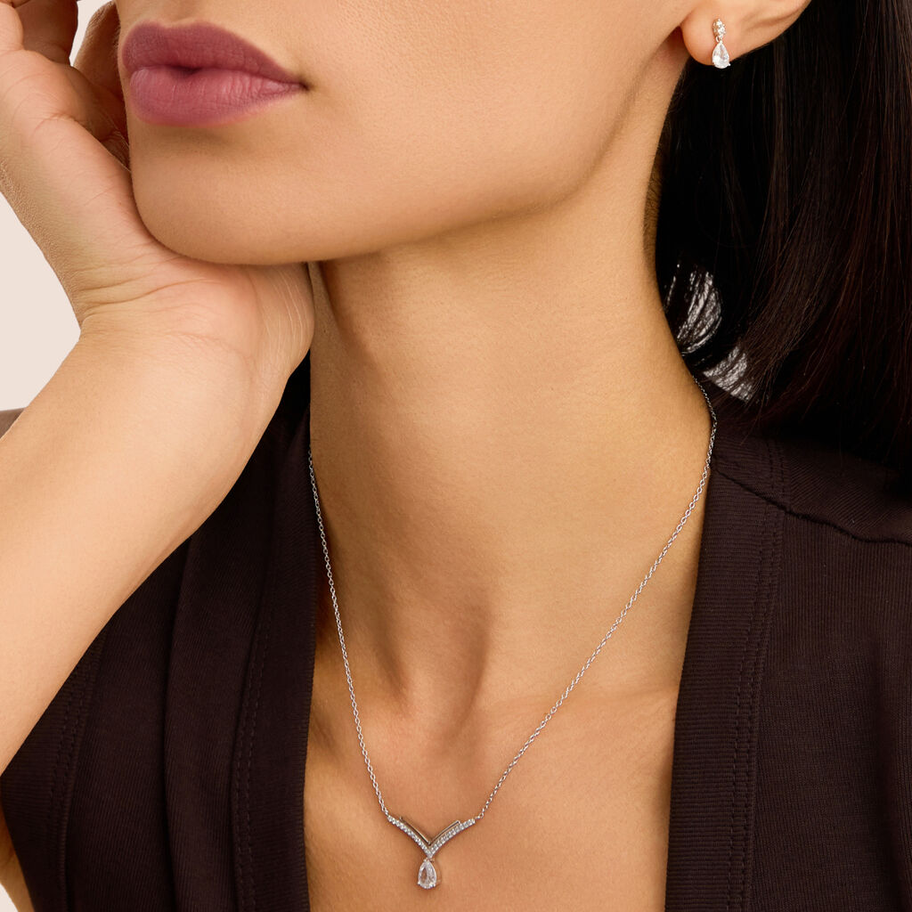 Orecchini Lobo Punto Luce Silver Elegance Argento Rodiato Cubic Zirconia - Orecchini a Lobo Donna | Stroili