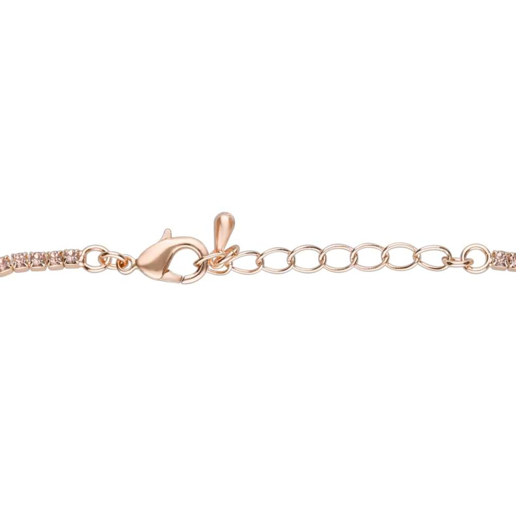 Bracciale Tennis Romantic Shine Metallo Rosa Cristallo - Bracciali Tennis Donna | Stroili