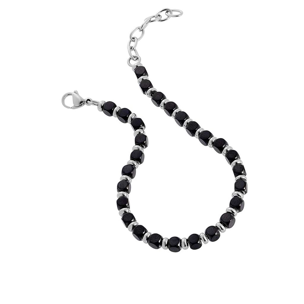 Bracciale Man Code Acciaio Bicolore Bianco / Nero - Bracciali Uomo | Stroili