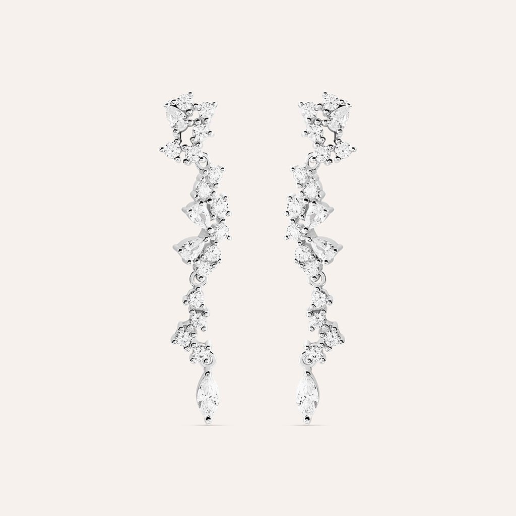 Orecchini Pendenti Silver Elegance Argento Rodiato Cubic Zirconia