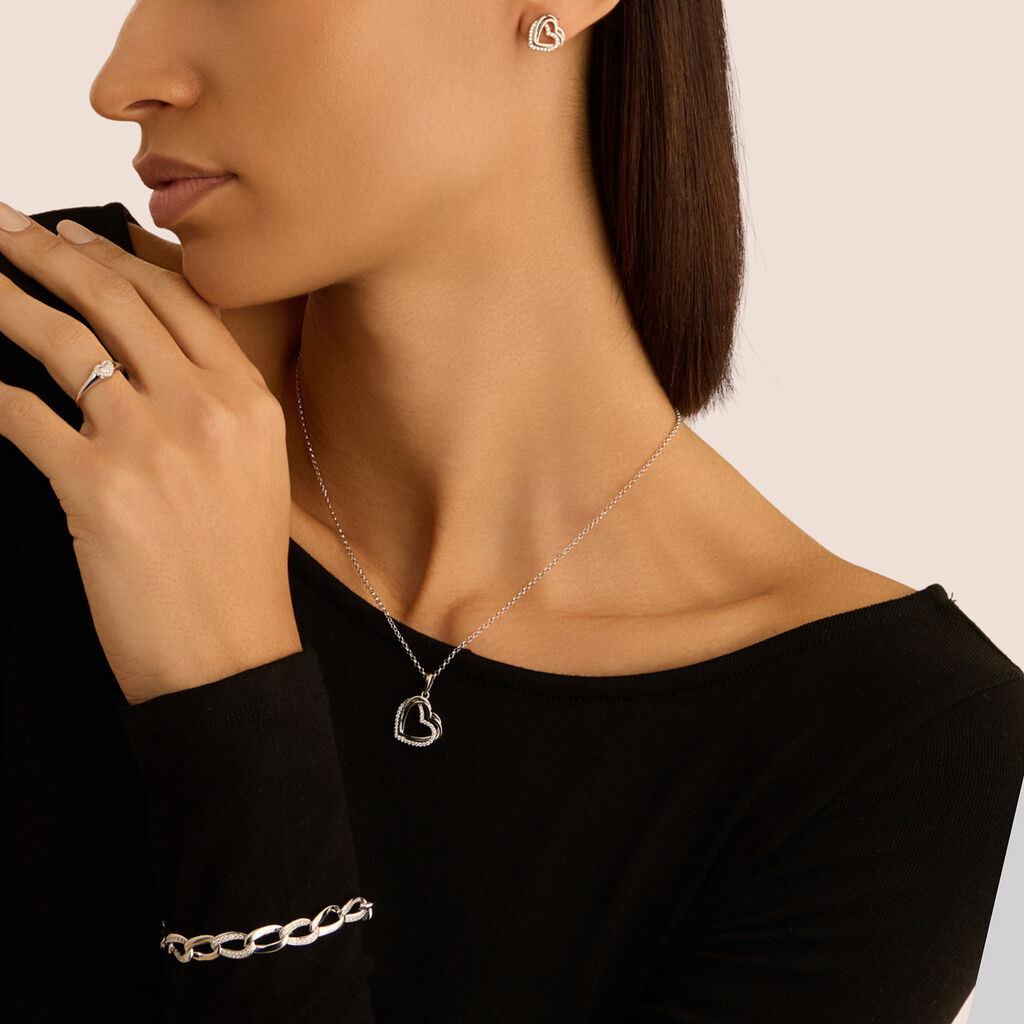 Bracciale Catena Silver Shine Argento Rodiato Cubic Zirconia