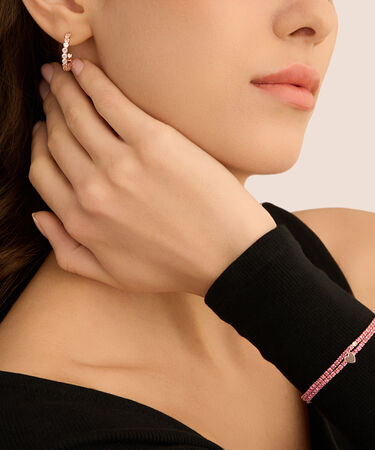 Bracciale Tennis Romantic Shine Metallo Rosa Cristallo