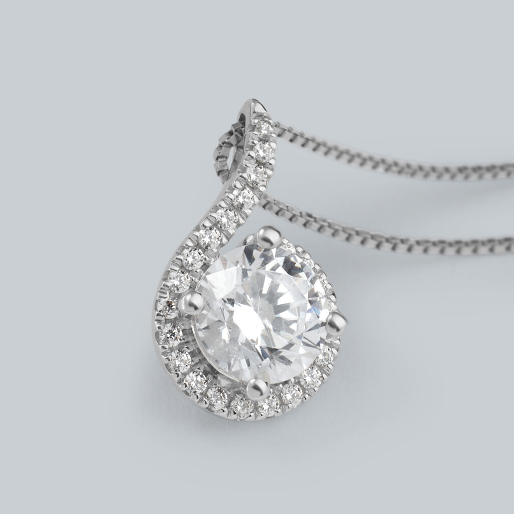 Collana Punto Luce Claire Oro Bianco Cubic Zirconia - Collane Punto Luce Donna | Stroili