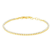Bracciale Tennis Romantic Shine Metallo Dorato Cristallo