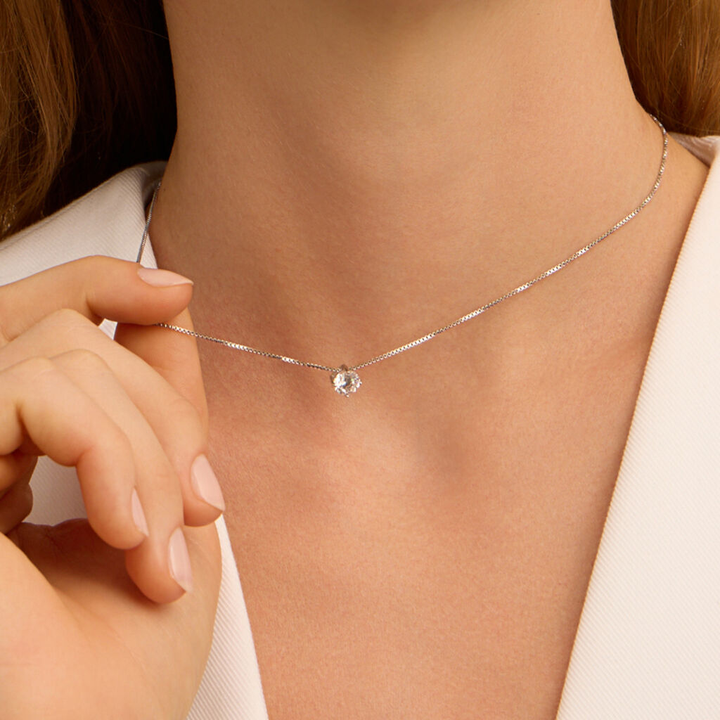 Collana Punto Luce Silver Elegance Argento Rodiato Cubic Zirconia