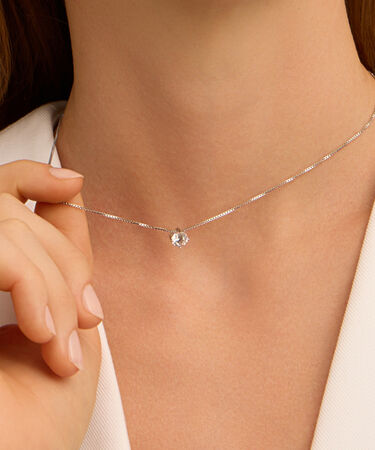 Collana Punto Luce Silver Elegance Argento Rodiato Cubic Zirconia