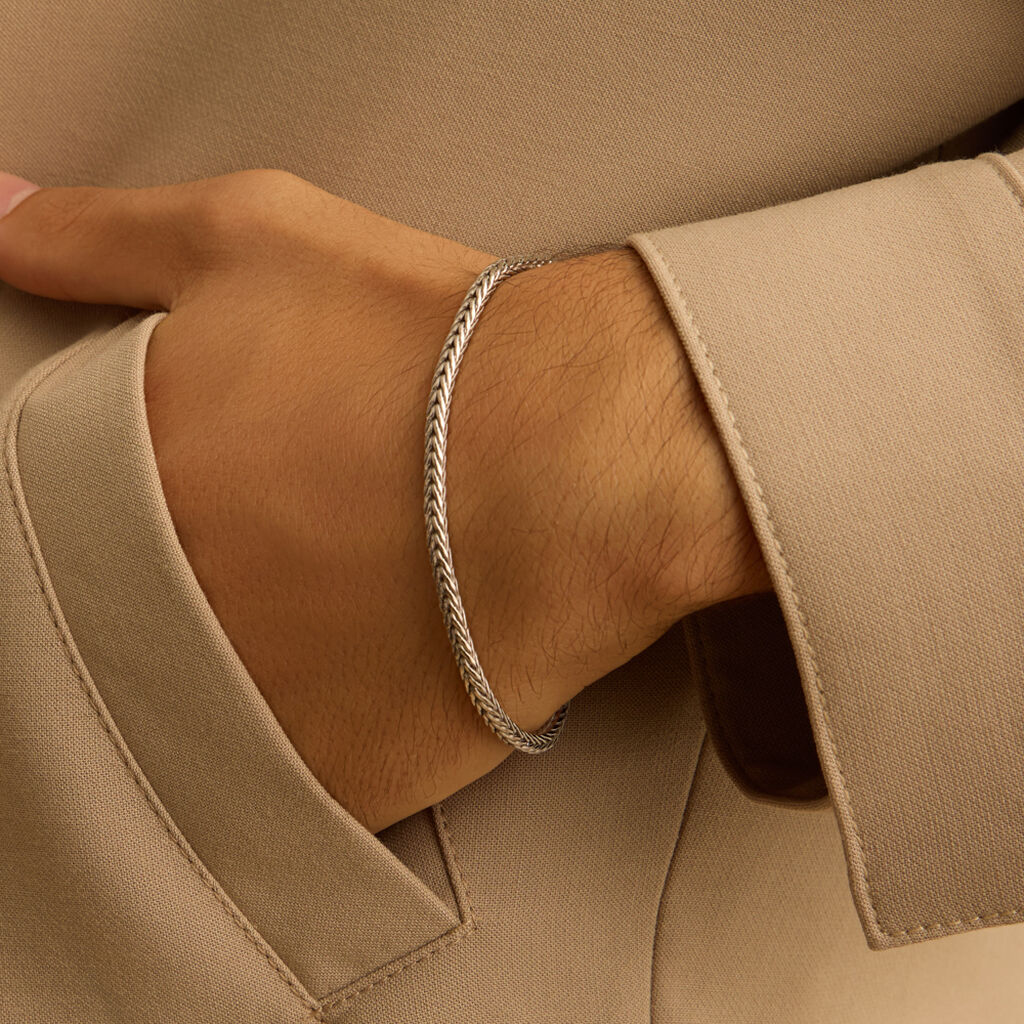 Bracciale Catena Gentleman Argento Rodiato