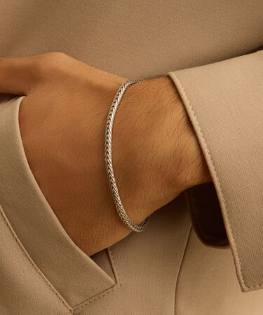 Bracciale Catena Gentleman Argento Rodiato