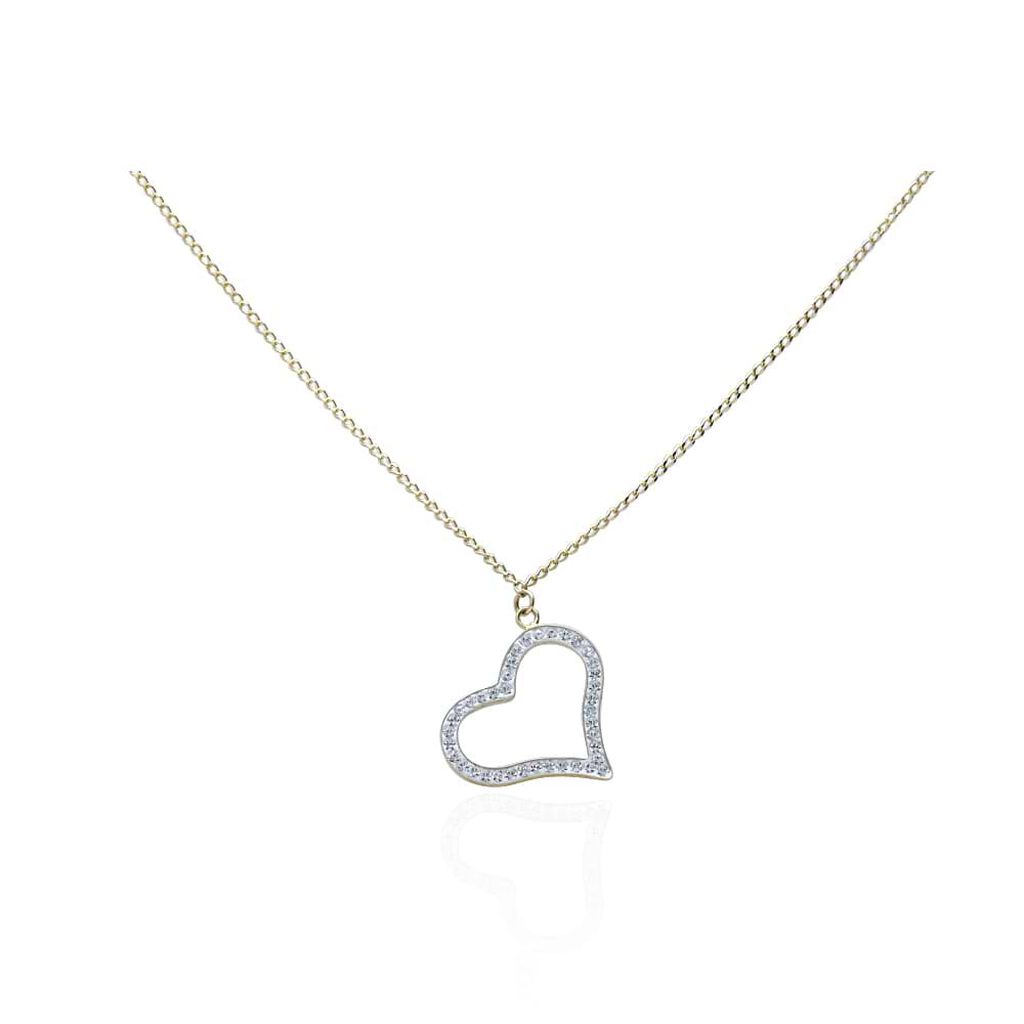 Collana in oro giallo Cuore strass - Collane Donna | Stroili