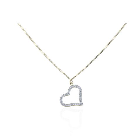 Collana in oro giallo Cuore strass - Collane Donna | Stroili