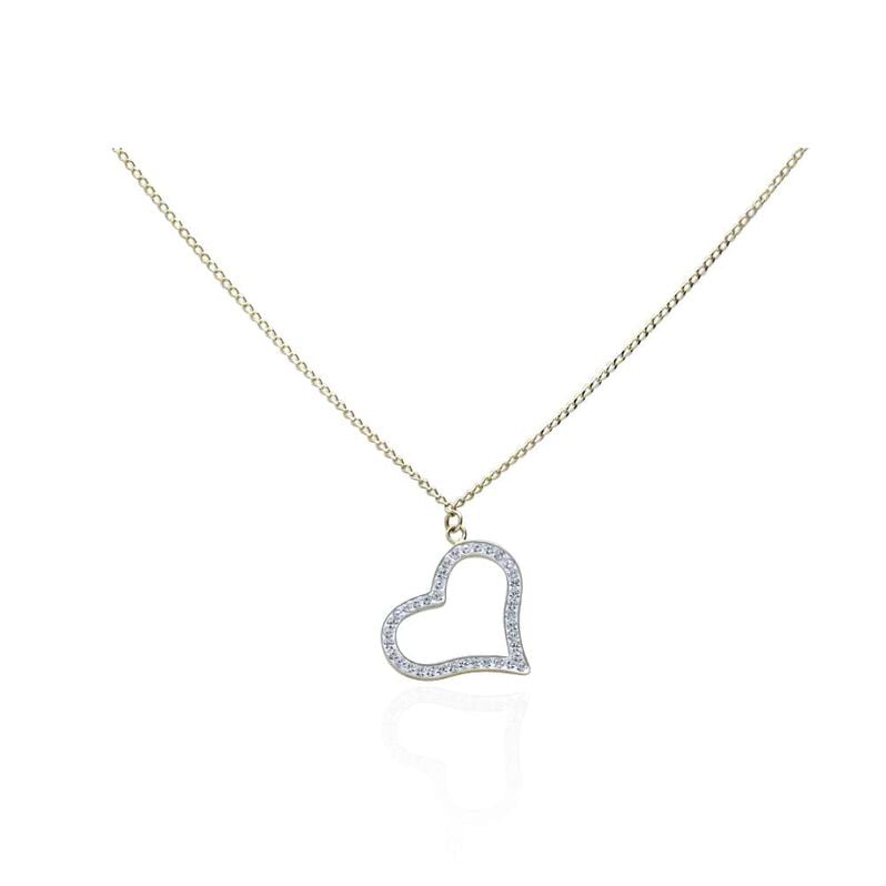 Collana in oro giallo Cuore strass - Collane Donna | Stroili