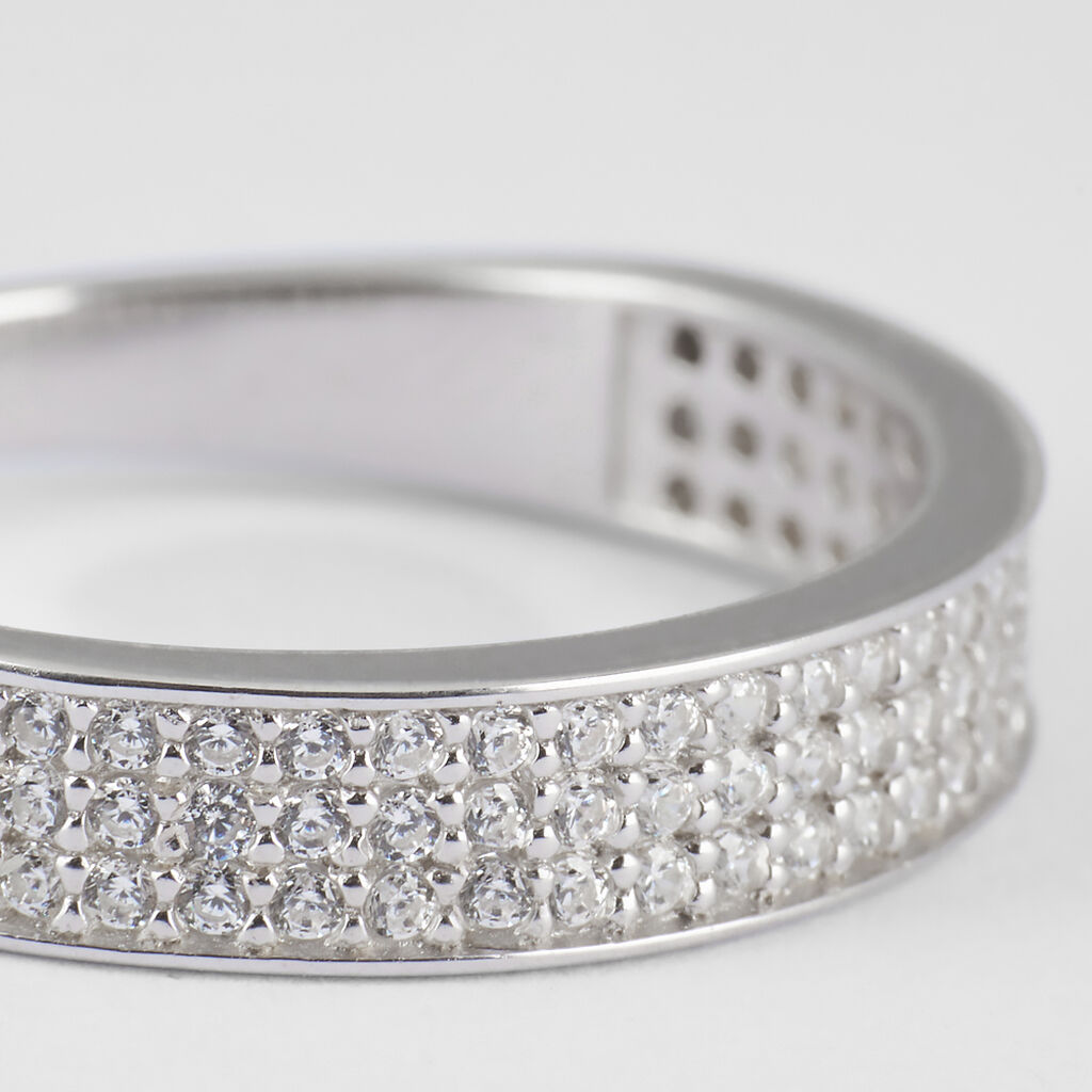 Anello Semi-eternity Silver Shine Argento Rodiato Cubic Zirconia