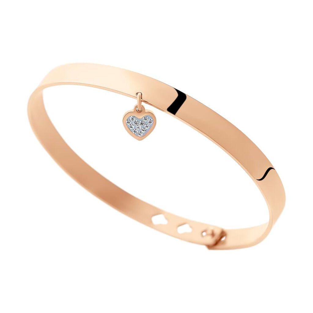 Bangle Lady Message Acciaio Rosa Cristallo - Bracciali Rigidi Donna | Stroili