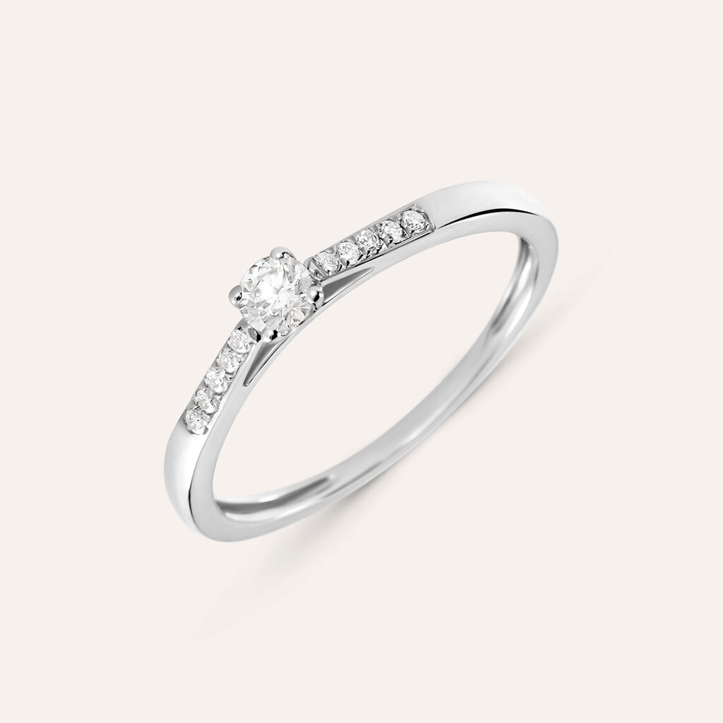 Anello Solitario Grace Oro Bianco Diamante