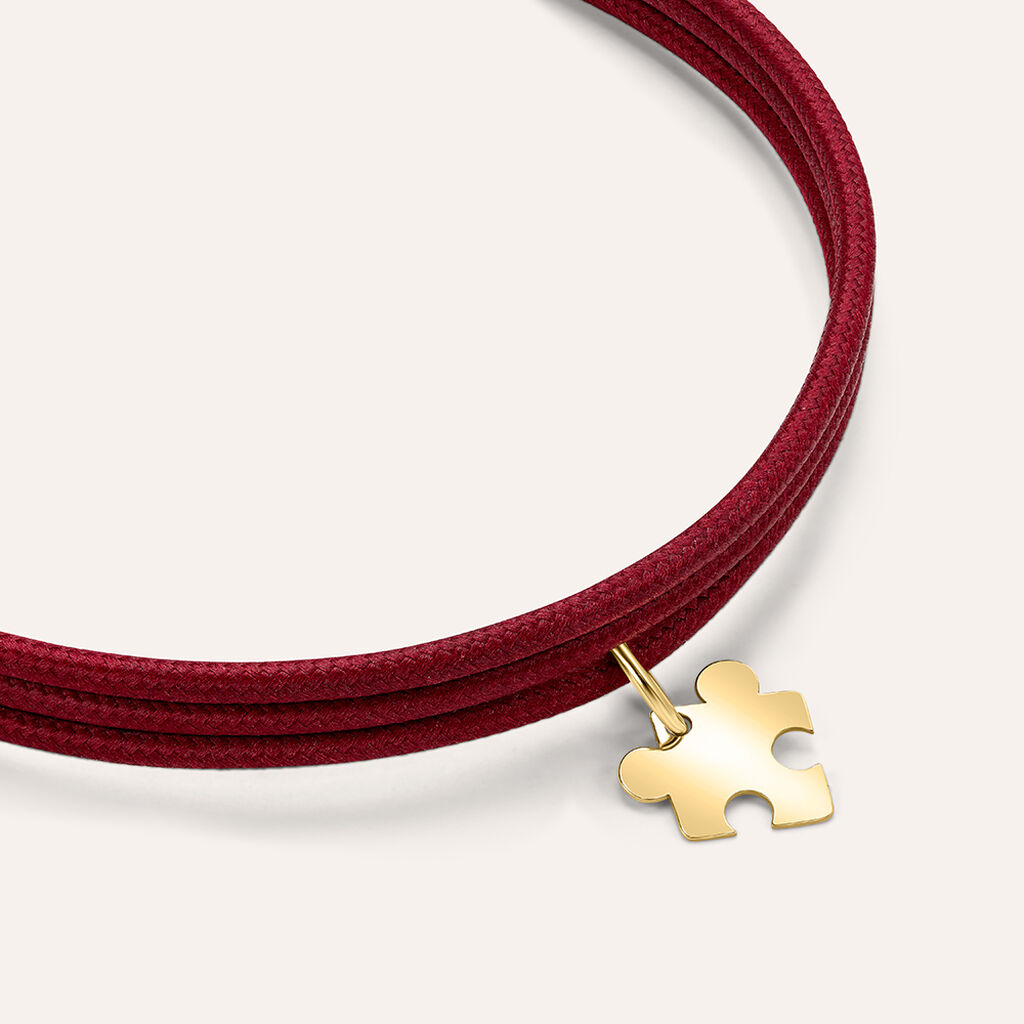 Choker Magnetico Cordino Burgundy e Acciaio Dorato