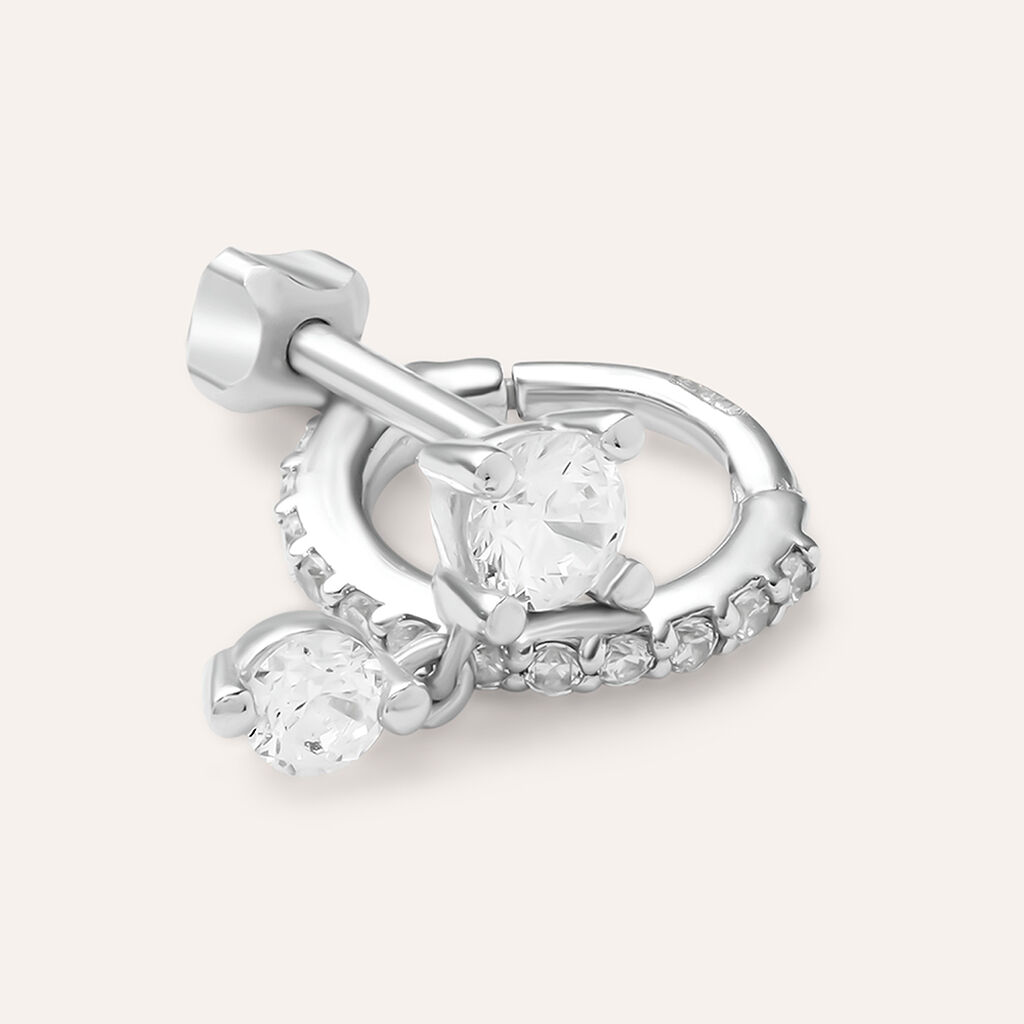 Piercing Orecchio Bon Ton Oro Bianco Cubic Zirconia