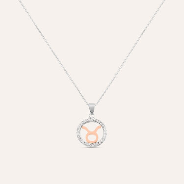 Collana Sunrise Acciaio Bicolore Bianco / Rosa Cubic Zirconia