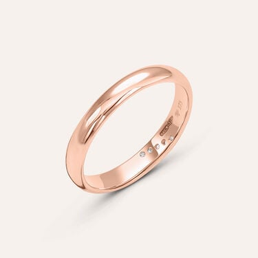 Fede Comoda 3 mm Oro Rosa Diamante Fede Comoda 3 mm Oro Rosa Diamante