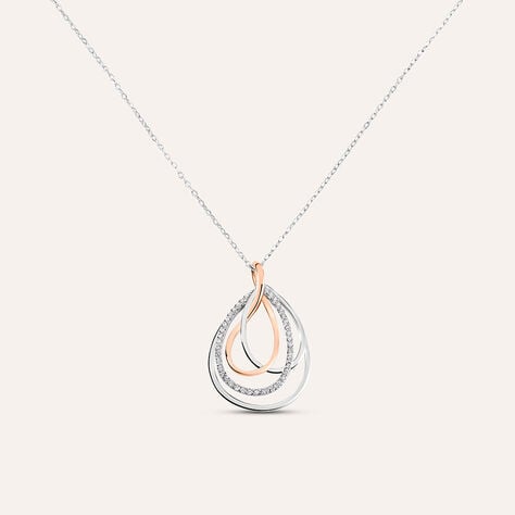 Collana Silver Shine Argento Bicolore Bianco / Rosa Cubic Zirconia - Collane Donna | Stroili