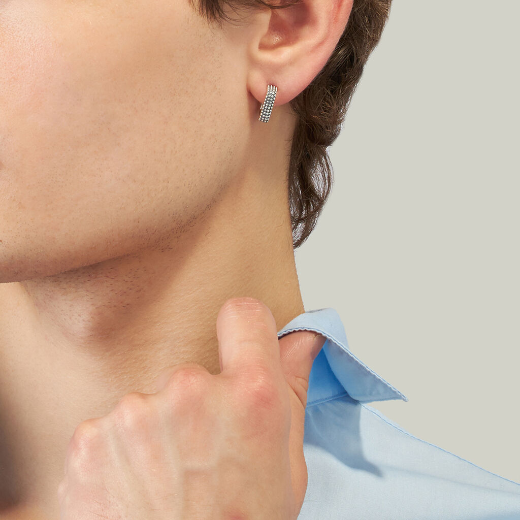 Mono Orecchino A Cerchio Gentleman Argento Rodiato - Mono Orecchino Uomo | Stroili