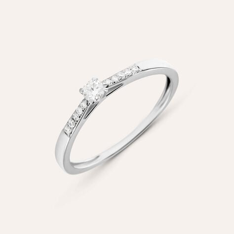 Anello Solitario Grace Oro Bianco Diamante - Anelli con Pietre Donna | Stroili