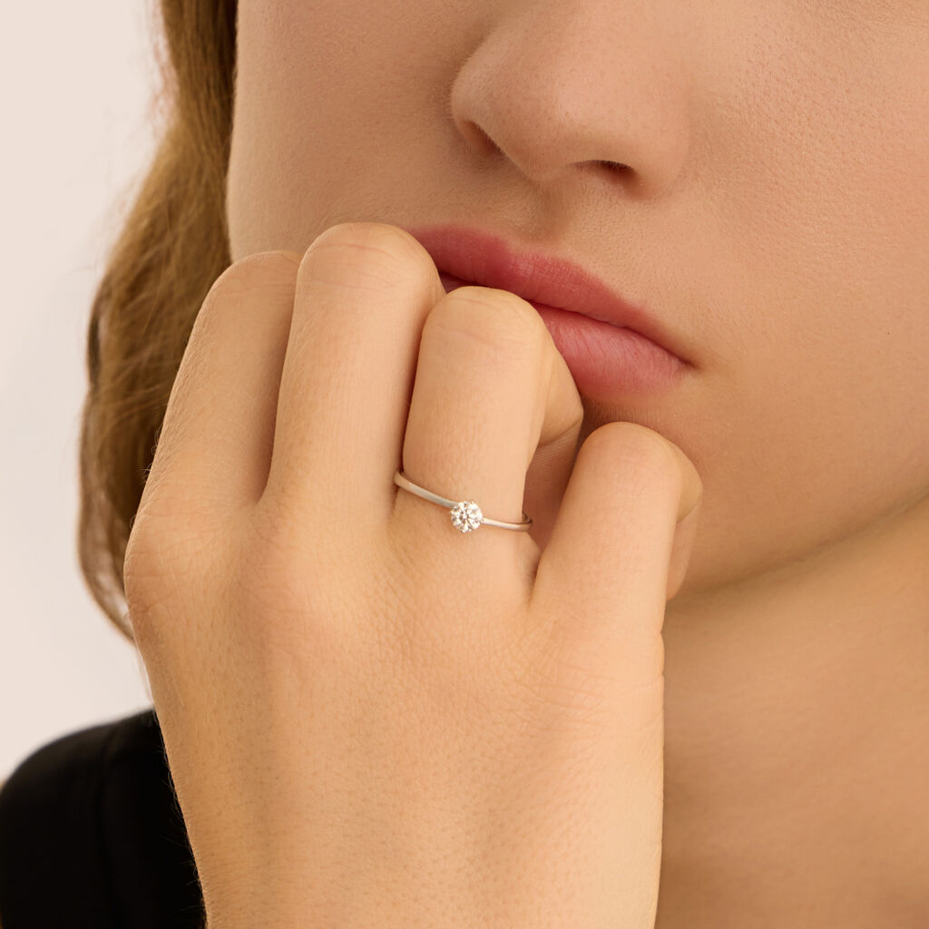 Anello Solitario Grace Oro Bianco Diamante