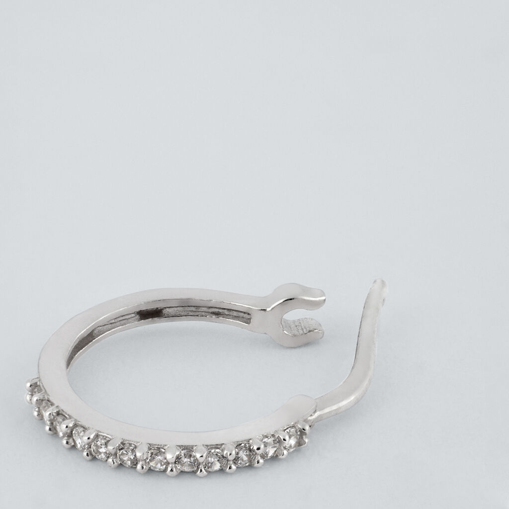 Orecchini A Cerchio Toujours Oro Bianco Cubic Zirconia