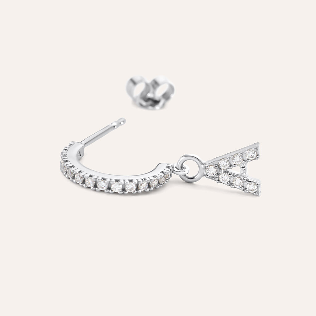 Mono Orecchino A Cerchio Silver Moments Argento Rodiato Cubic Zirconia