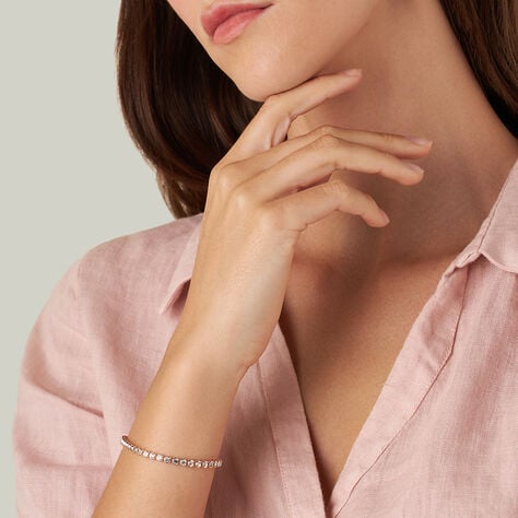 Bracciale Tennis Romantic Shine Metallo Rosa Cristallo - Bracciali Tennis Donna | Stroili
