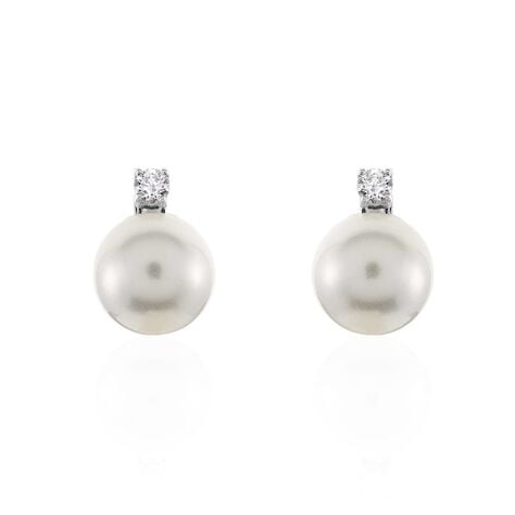 Orecchini Lobo Silver Pearls Argento Rodiato Perla sintentica Cubic Zirconia - Orecchini a Lobo Donna | Stroili