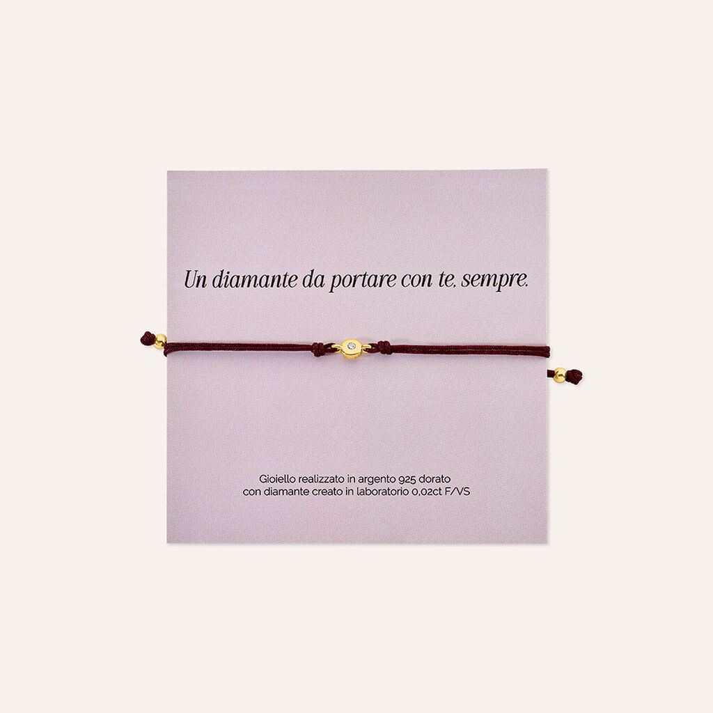 Bracciale Punto Luce Silver Diamonds Argento Dorato Diamante Lab-Grown