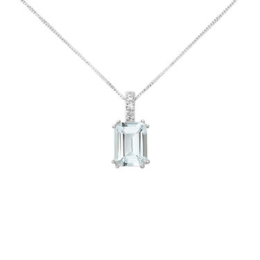 Collana Acquamarina Oro Bianco Acquamarina Diamante