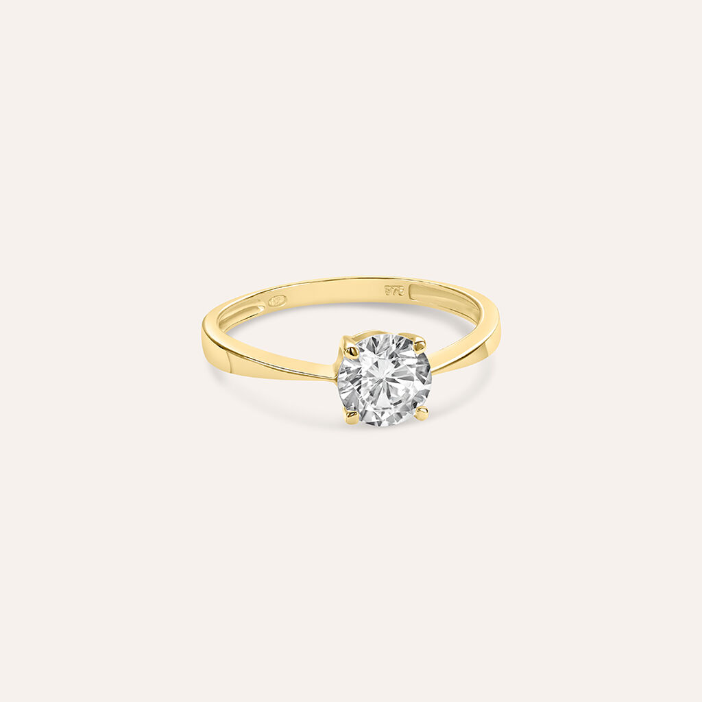 Anello Solitario Claire Oro Giallo Cubic Zirconia