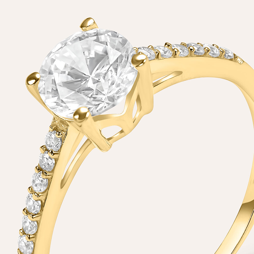 Anello Solitario Claire Oro Giallo Cubic Zirconia - Anelli con Pietre Donna | Stroili