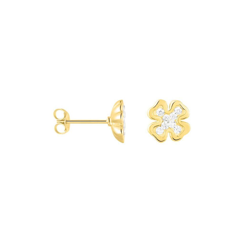 Orecchini Lobo Crystal Gold Oro Giallo Cristallo - Orecchini a Lobo Donna | Stroili