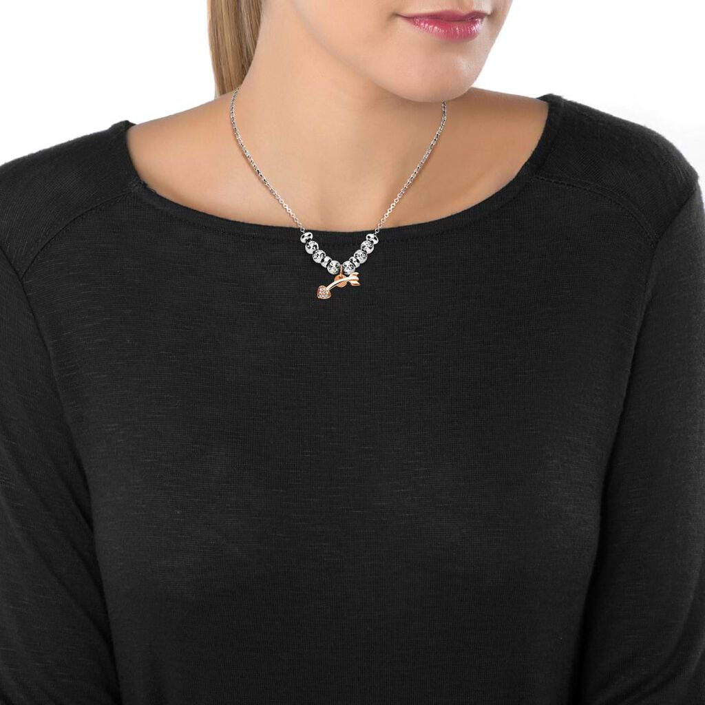 Charm freccia in argento rosato con zirconi - Charms Donna | Stroili