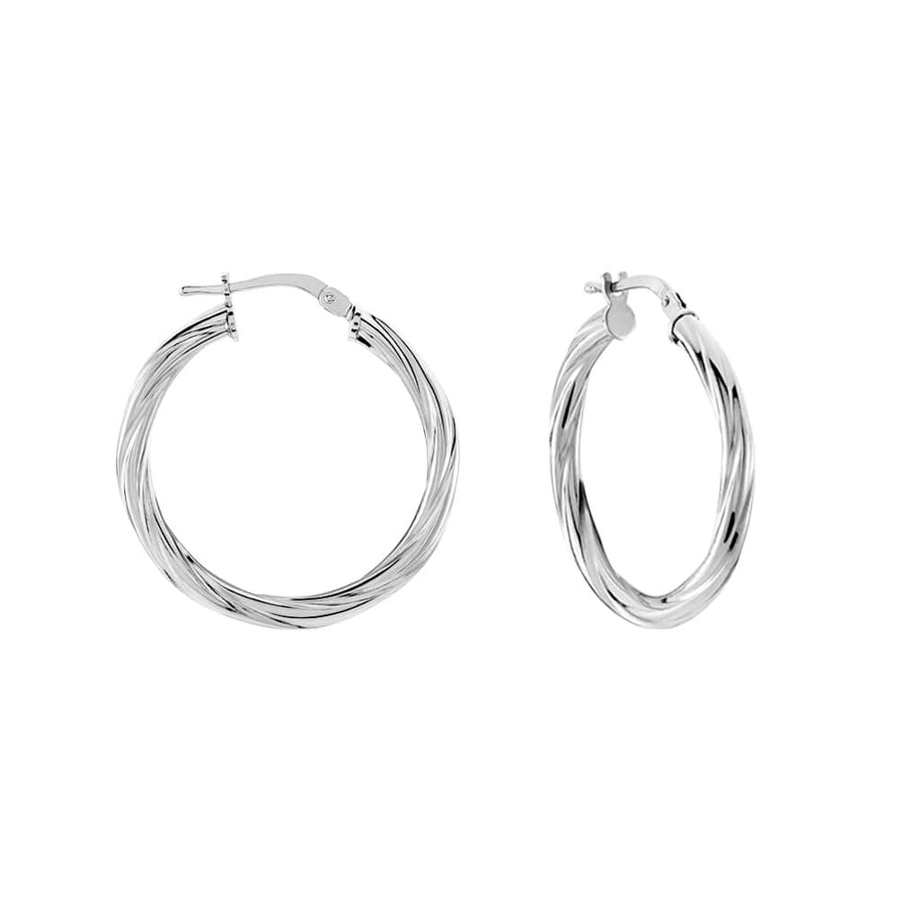 Orecchini A Cerchio Silver Collection Argento Rodiato