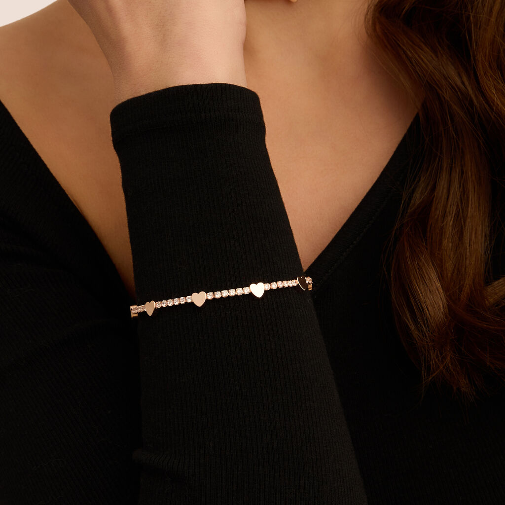 Bracciale Romantic Shine Ottone Rosa Cristallo - Bracciali Love Donna | Stroili