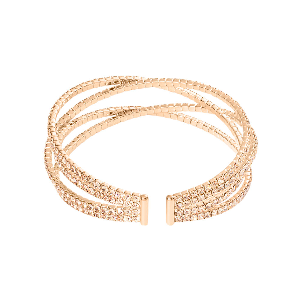 Bangle Romantic Shine Metallo Rosa Cristallo - Bracciali Rigidi Donna | Stroili