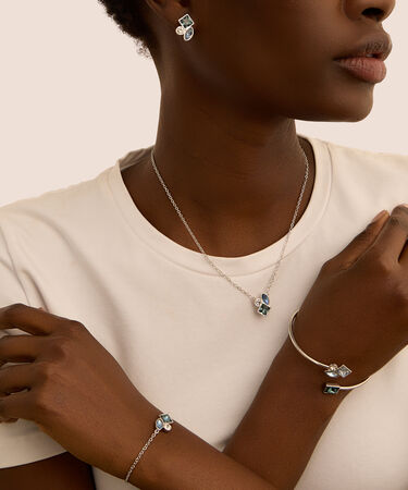 Orecchini Lobo Violet Ottone Cristallo