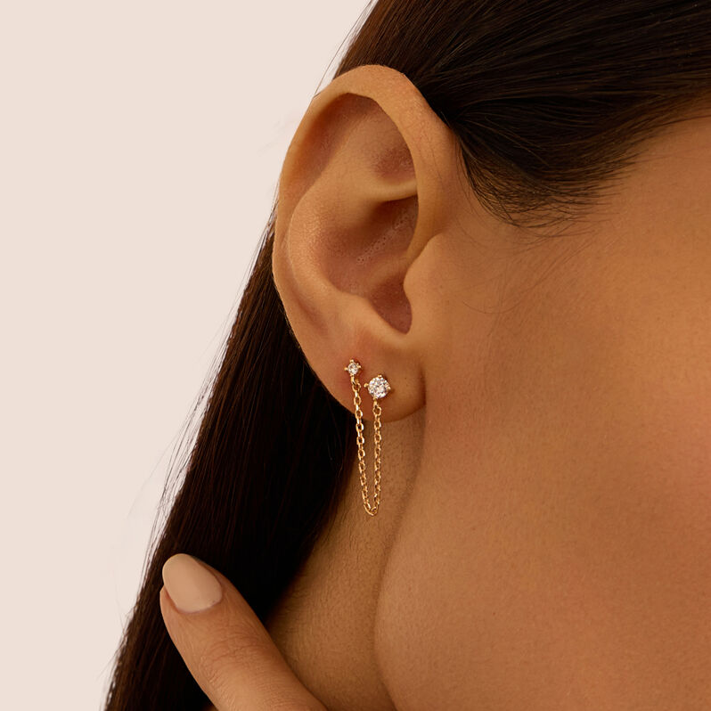 Mono Orecchino Lobo Punto Luce Golden Dreams Placcato Oro Giallo Cubic Zirconia - Mono Orecchino Donna | Stroili