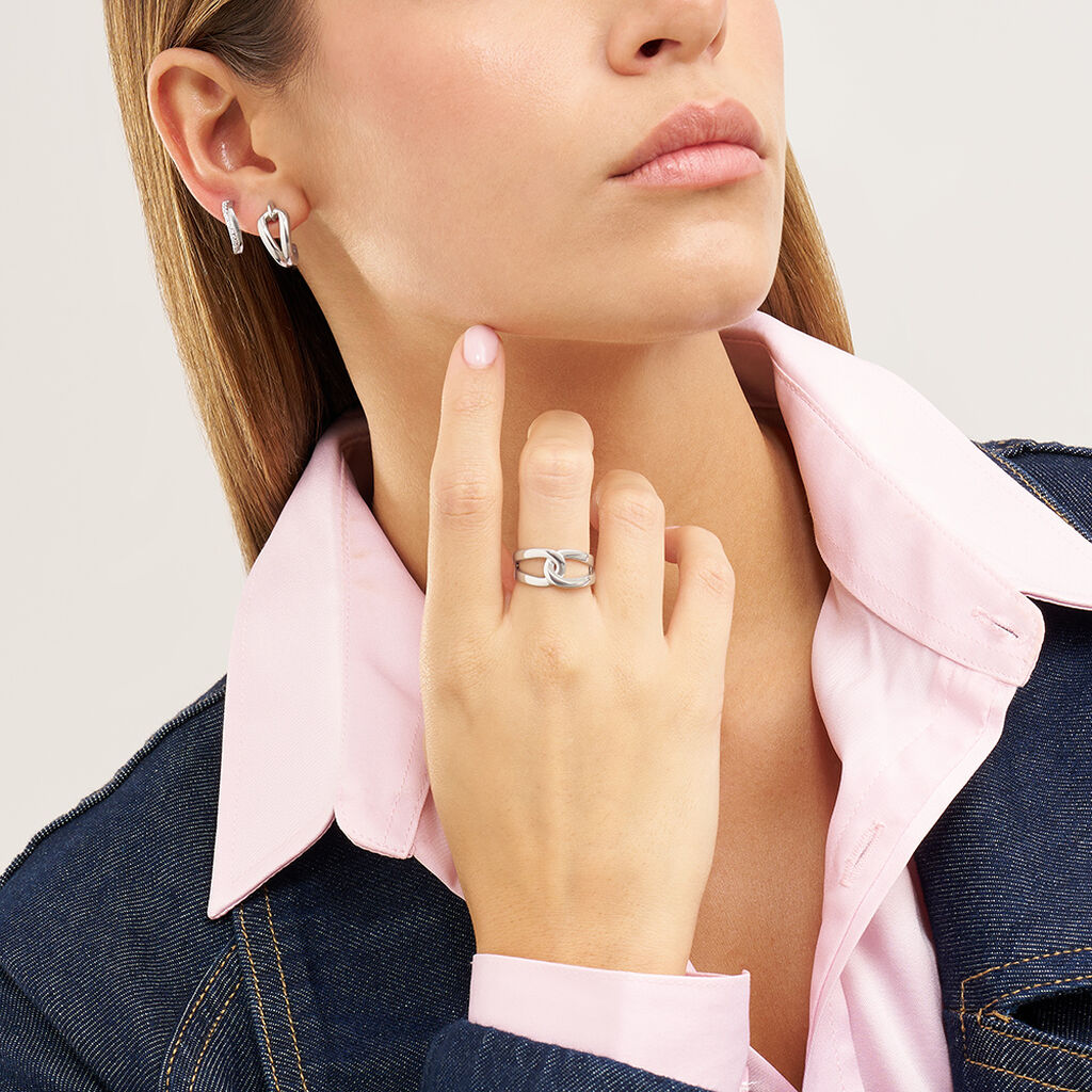 Orecchini A Cerchio Desideria Argento Nobile Rodiato Cubic Zirconia