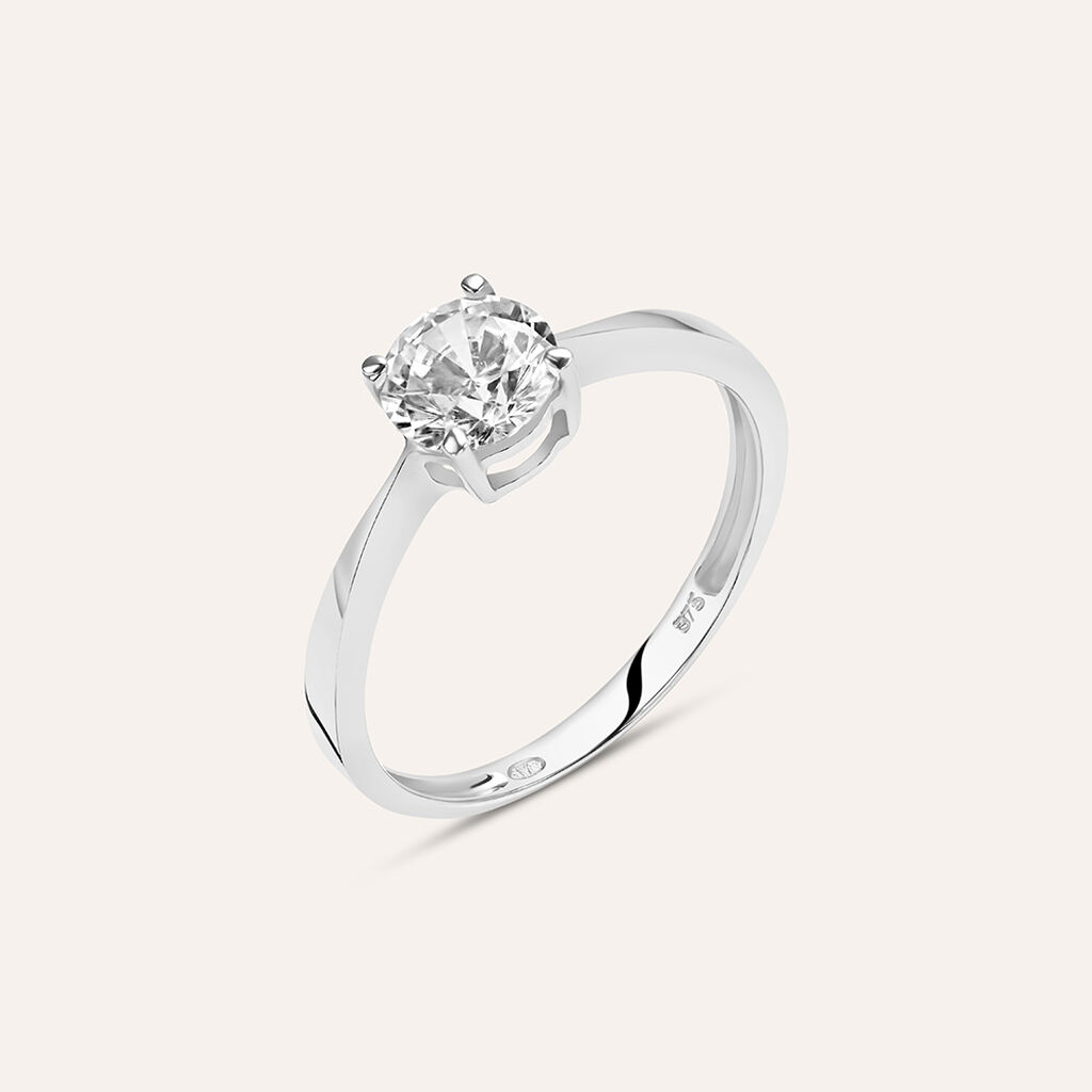Anello Solitario Claire Oro Bianco Cubic Zirconia - Anelli con Pietre Donna | Stroili