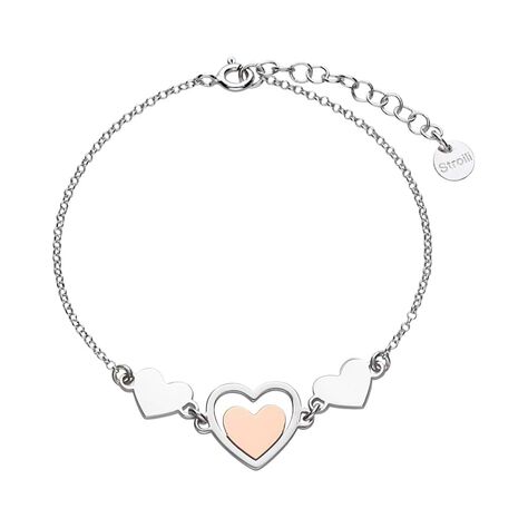 Bracciale Silver Collection Argento Bicolore Bianco / Rosa - Bracciali Love Donna | Stroili