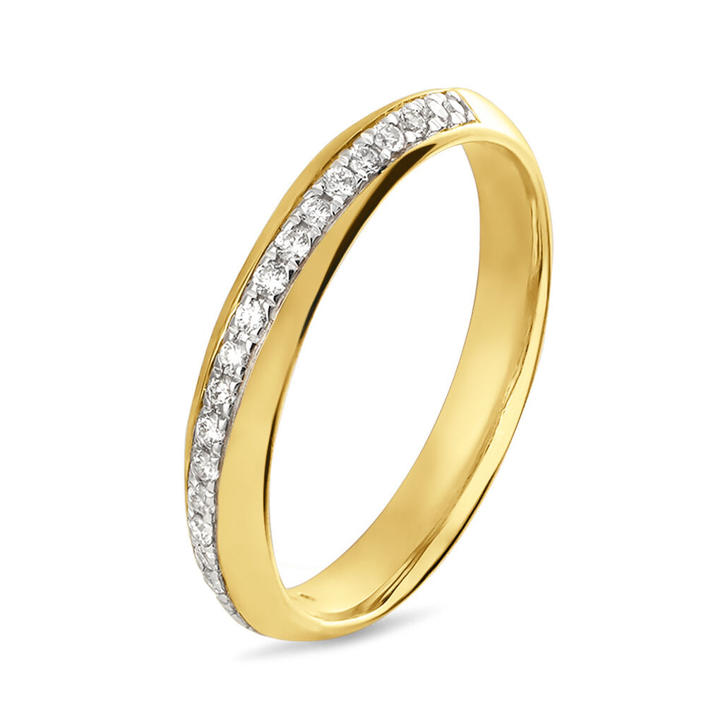 Fede Comoda Semi-eternity 3 mm Oro Giallo Diamante - Anelli con Incisione Donna | Stroili